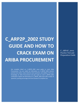 C_ARP2P_2002 Study Guide and How to Crack Exam on Ariba Procurement