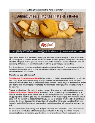 Adding Cheese into the Plate of a Dieter