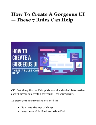 How To Create A Gorgeous UI — These 7 Rules Can Help