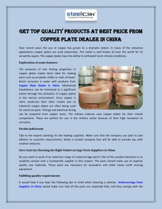 Get Top Quality Products at Best Price from Copper Plate Dealer in China