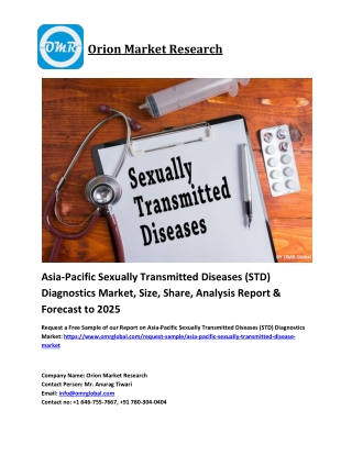 Asia-Pacific Sexually Transmitted Diseases (STD) Diagnostics Market Size, Industry Trends, Share and Forecast 2019-2025