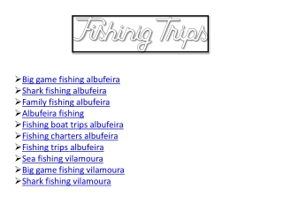 Fishing charters albufeira