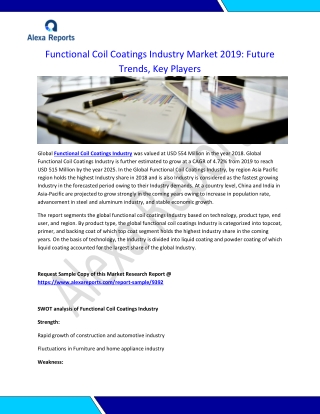 Functional Coil Coatings Industry Market 2019: Future Trends, Key Players