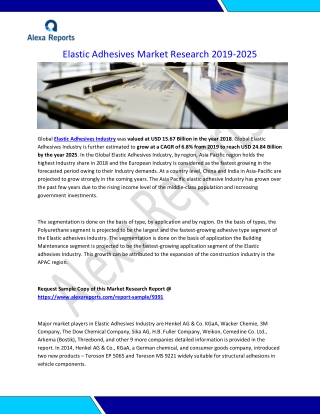 Elastic Adhesives Market Research 2019-2025