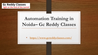 Automation Training in Noida– Gc Reddy Classes