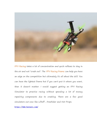 How to Choose the best Frame for FPV Multirotor Racing