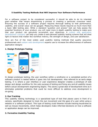 5 Usability Testing Methods that Will Improve Your Software Performance