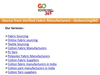 Fabric manufacturers in India