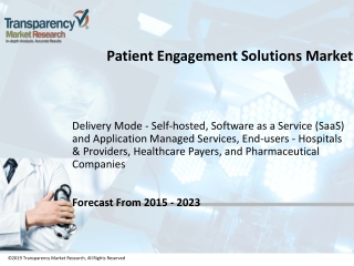 Patient Engagement Solutions Market is Anticipated to Reach US$ 34.9 Bn by 2023