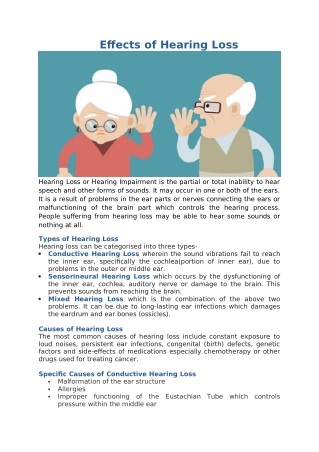 Effects of Hearing Loss | Vikram ENT Hospital
