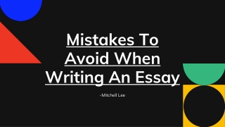 Mistakes To Avoid When Writing An Essay