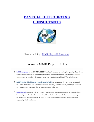 Payroll outsourcing consultants in India