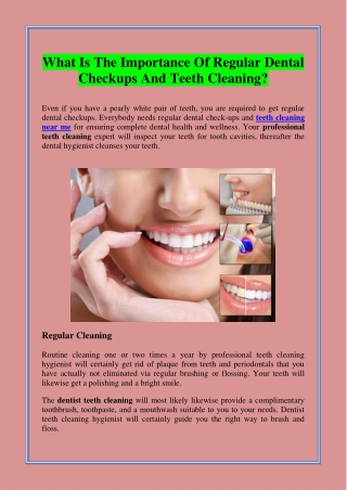 What Is The Importance Of Regular Dental Checkups And Teeth Cleaning?