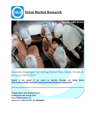 Australia Passenger Car Airbag Market Size, Share, Trends & Forecast 2019-2025