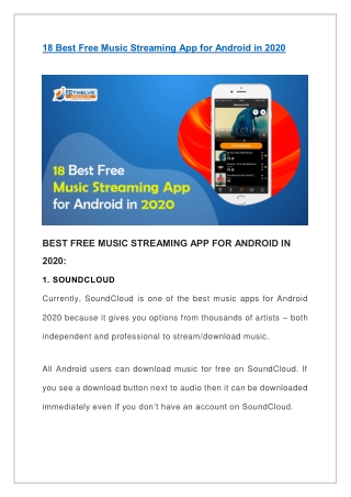 18 Best Free Music Streaming App for Android in 2020