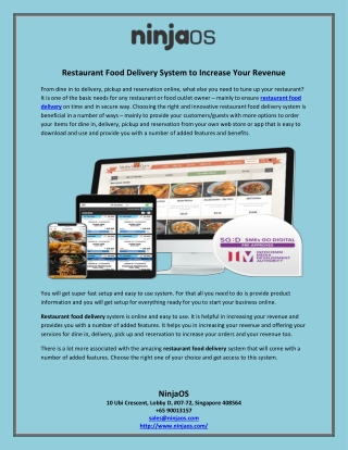 Restaurant Food Delivery System to Increase Your Revenue