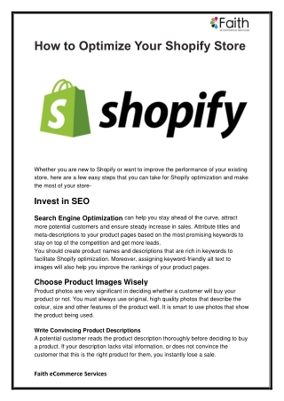 How to Optimize Your Shopify Store