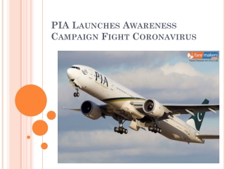 PIA Launches Awareness Campaign Fight Coronavirus