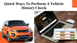 Elaborate Points from Vehicle History Check for Used Car