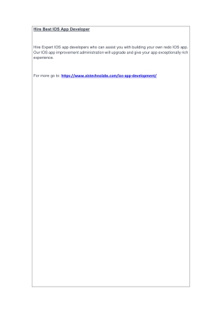 Hire Best IOS App Developer