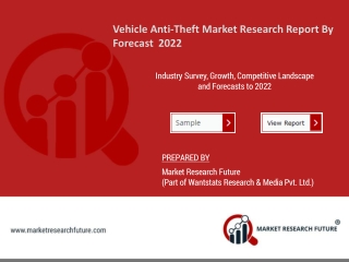 Vehicle Anti-Theft Market Synopsis and Highlights, Key Findings, Major Companies Analysis and Forecast to 2022