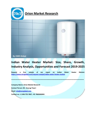 Indian Water Heater Market: Size, Share, Growth, Industry Analysis, Opportunities and Forecast 2019-2025