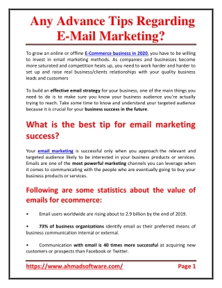 Any advance tips regarding email marketing