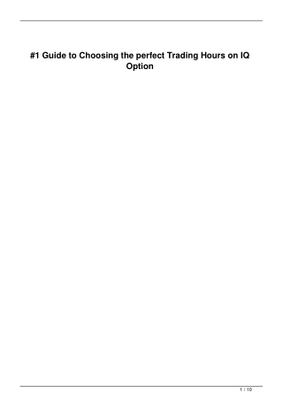 1 Trading Hours Guide IQ Option