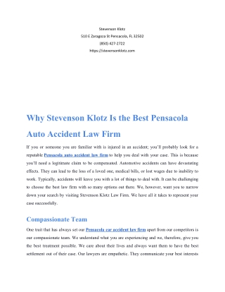 Pensacola car accident lawyer