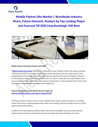 Global Mobile Patient Lifts Market Analysis 2015-2019 and Forecast 2020-2025