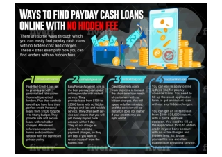 Ways To Find Payday Cash Loans Online With No Hidden Fees