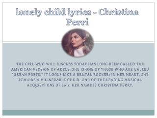 lonely child lyrics - Christina Perri