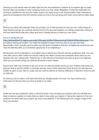 Arts And Also Trades Tips You Needed To Have To Read