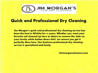 Jimmorganscleaners.com- Quick and Professional Dry Cleaning