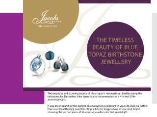 The Timeless Beauty of Blue Topaz Birthstone Jewellery