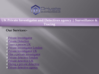 Private detective agency uk