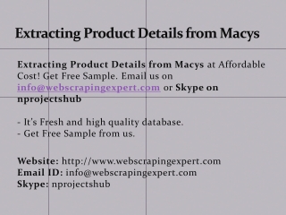 Extracting Product Details from Macys