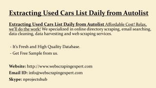 Extracting Used Cars List Daily from Autolist
