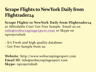 Scrape Flights to NewYork Daily from Flightrader24