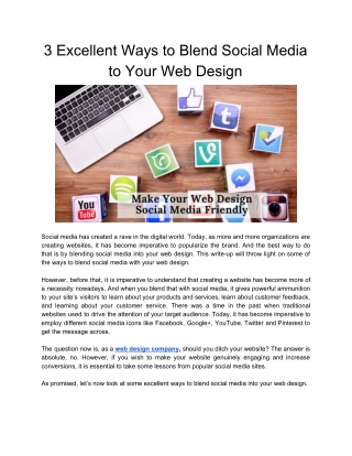 3 Excellent Ways to Blend Social Media to Your Web Design