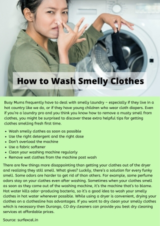 How to Wash Smelly Clothes