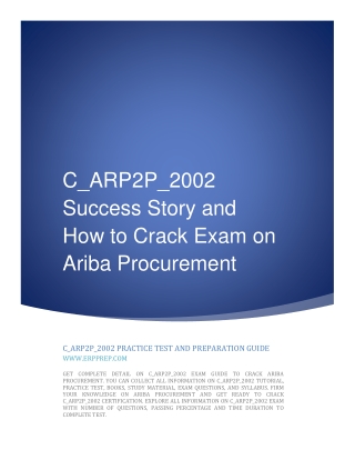 C_ARP2P_2002 Success Story and How to Crack Exam on Ariba Procurement