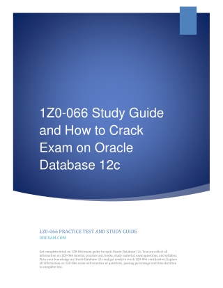 1Z0-066 Study Guide and How to Crack Exam on Oracle Database 12c