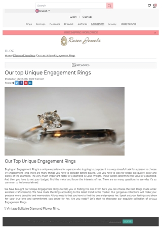 Our top Unique Engagement Rings