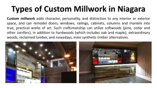 Types of Custom Millwork in Niagara