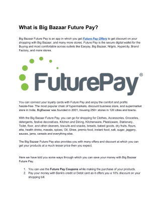 What is Big Bazaar Future Pay?