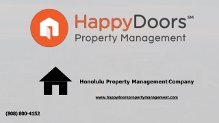 Honolulu Property Management Company - www.happydoorspropertymanagement.com