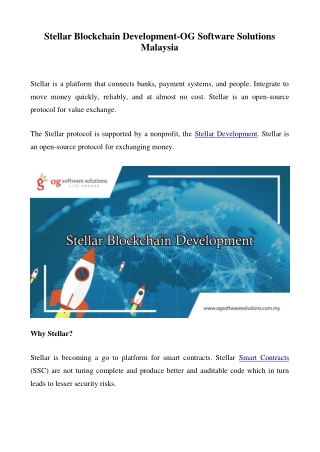 Steller blockchain Development-OG Software solutions Malaysia