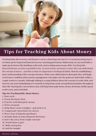 Tips for Teaching Kids About Money