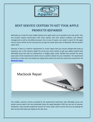 Best Service Centers to Get Your Apple Products Repaired